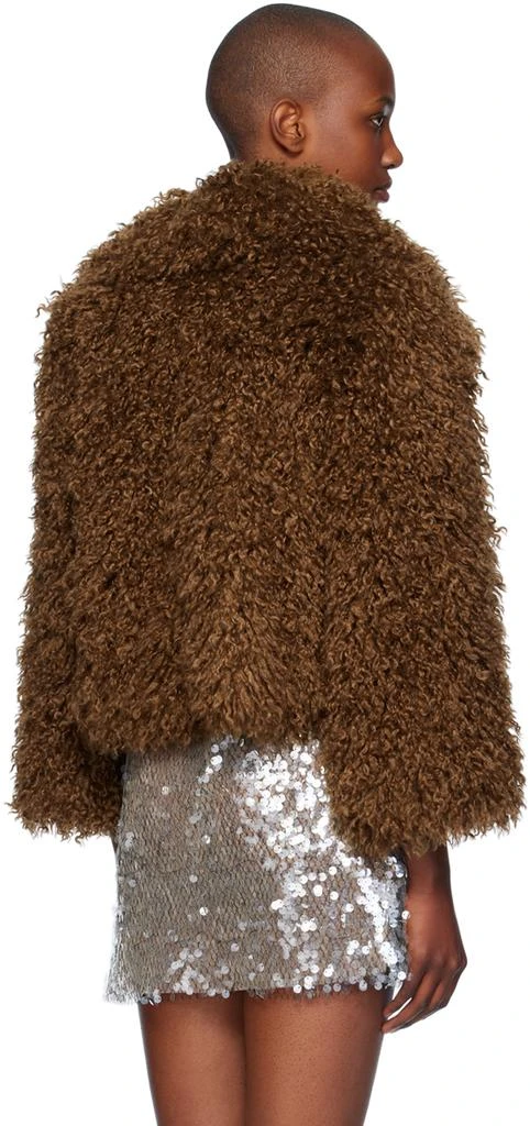 Anna Sui Tan Curly Faux-Fur Jacket 3