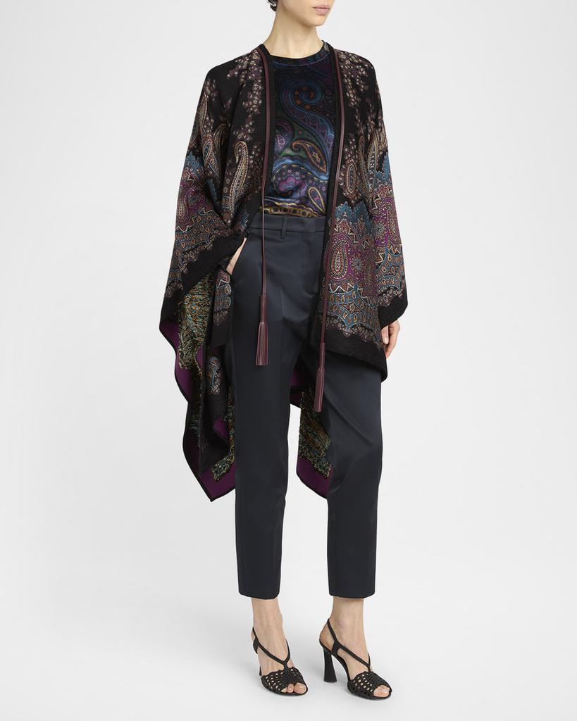 トップス ETRO ETRO Metallic Midnight Dream Cape With Leather Trim