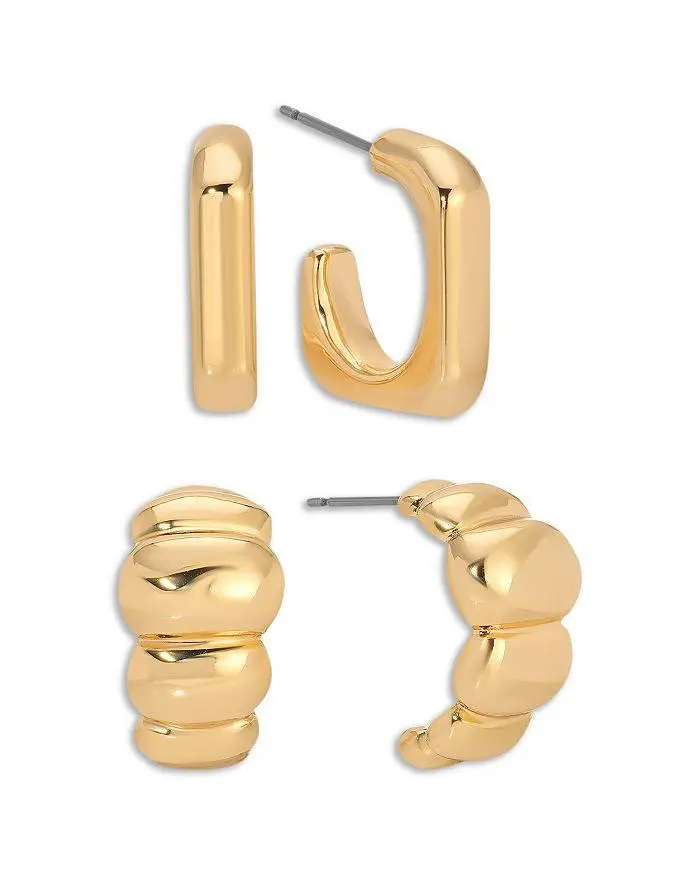 Ettika Jewelry Everyday 18K Gold Plated Stack Set Earrings