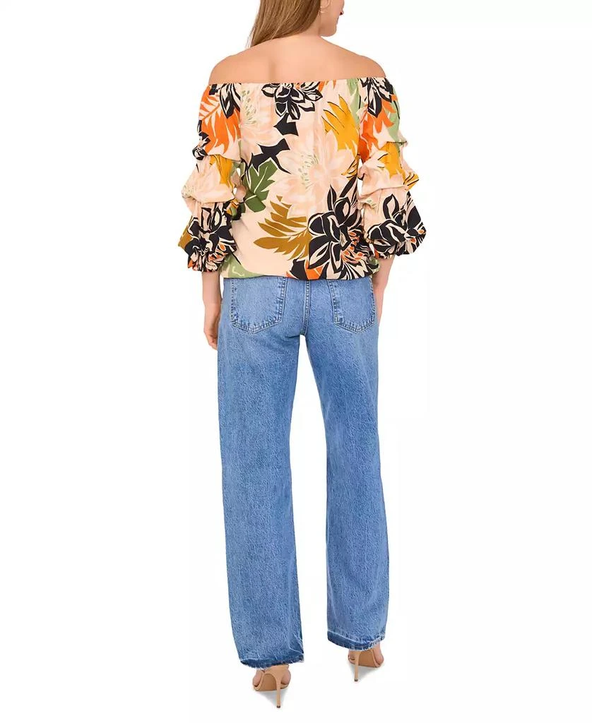 Vince Camuto Women's Printed Bubble-Sleeve Blouse 4