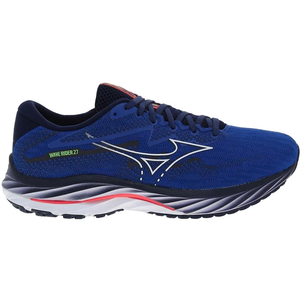 Mizuno Men's Wave Rider 27 Running Shoes In Surf The Web/white 1