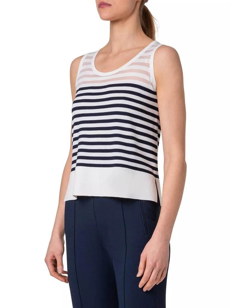 Akris Striped Wool-Blend Knit Tank 4