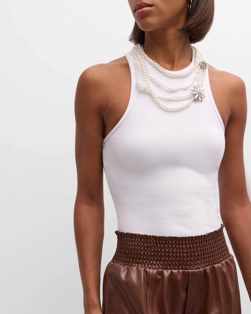 Cinq a Sept Lizzie Pearly Chain Embellished Tank Top 7