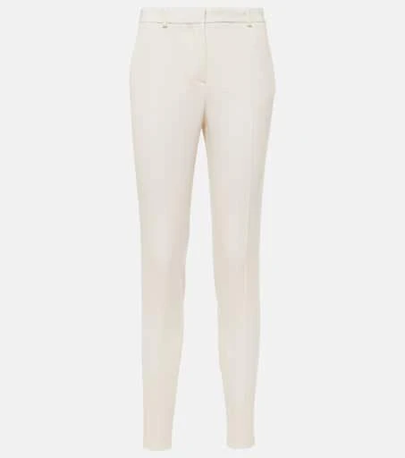 Versace High-rise wool slim pants 1