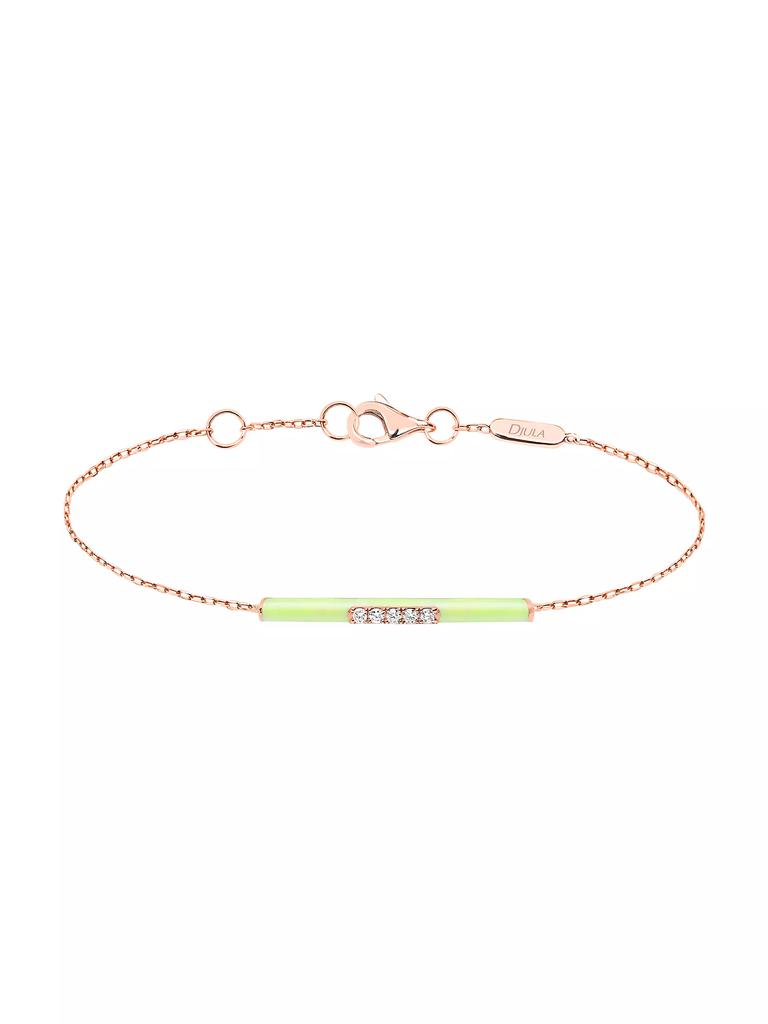 DJULA Marbella 14K Rose Gold, Yellow Enamel, & Diamond Bracelet