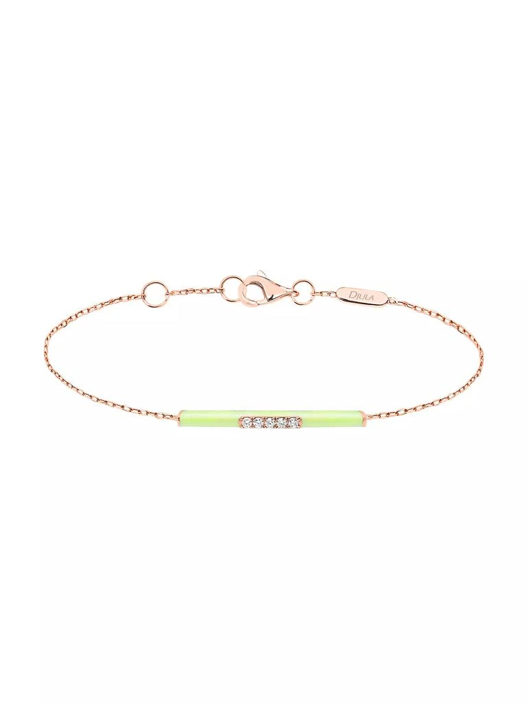 DJULA Marbella 14K Rose Gold, Yellow Enamel, &amp; Diamond Bracelet 1