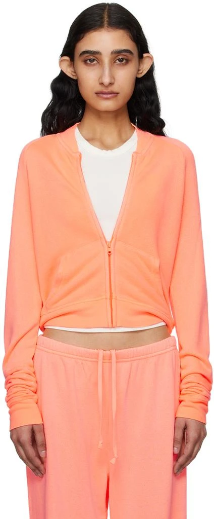 SKIMS Orange Modal French Terry Shrunken Zip Up Sweatshirt 1