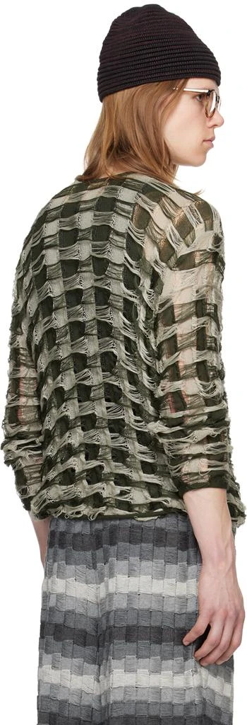 Isa Boulder SSENSE Exclusive Green Torn Sweater 3
