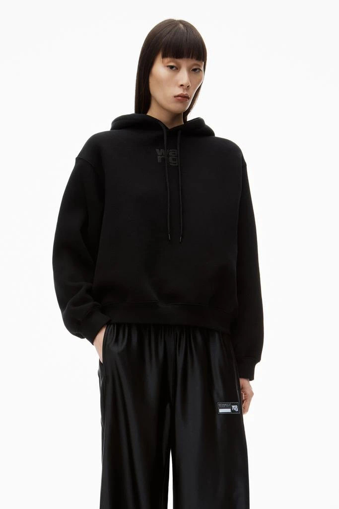 Alexander Wang PUFF LOGO HOODIE IN STRUCTURED TERRY