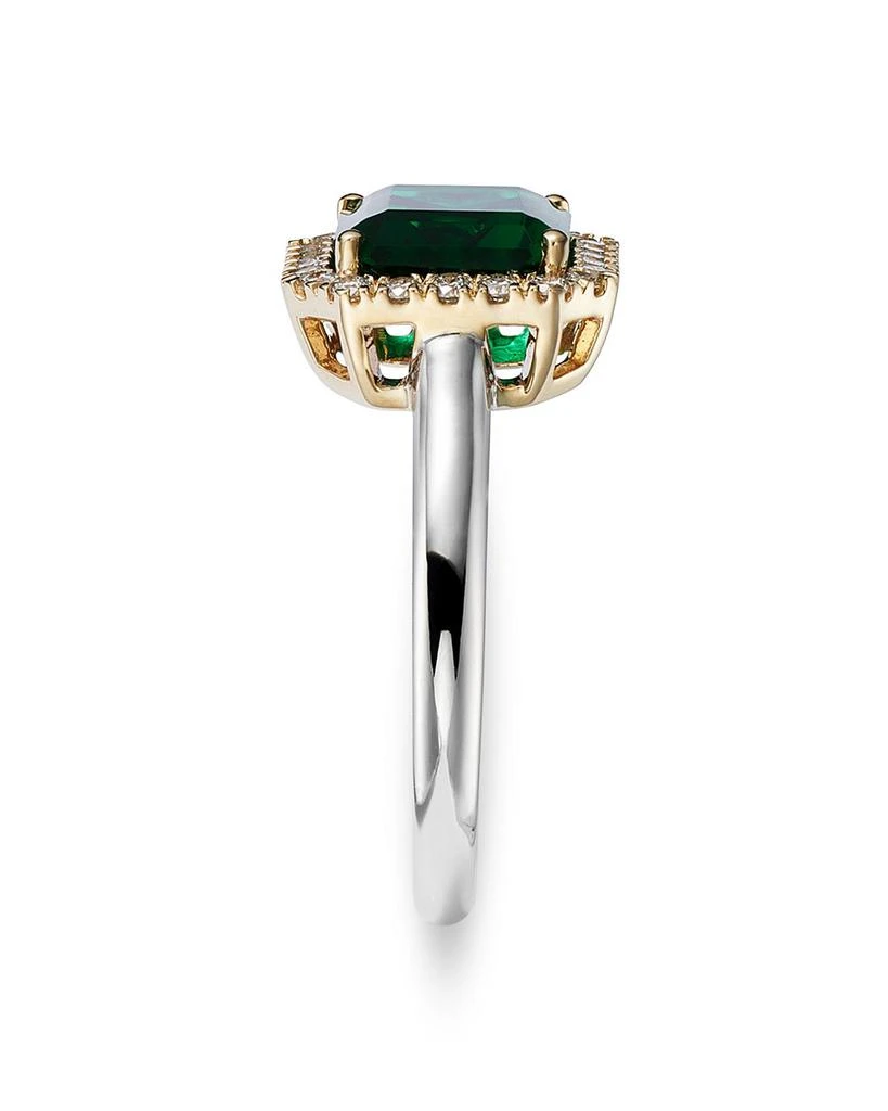 Bloomingdale's Fine Collection Emerald and Diamond Halo Ring in 14K Yellow & White Gold - Exclusive 5