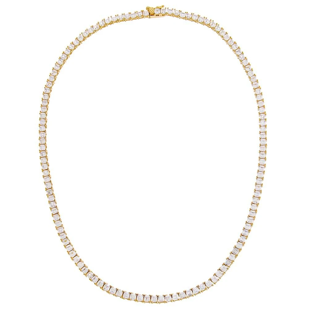 Adina Eden CZ Princess Cut Tennis Necklace 2