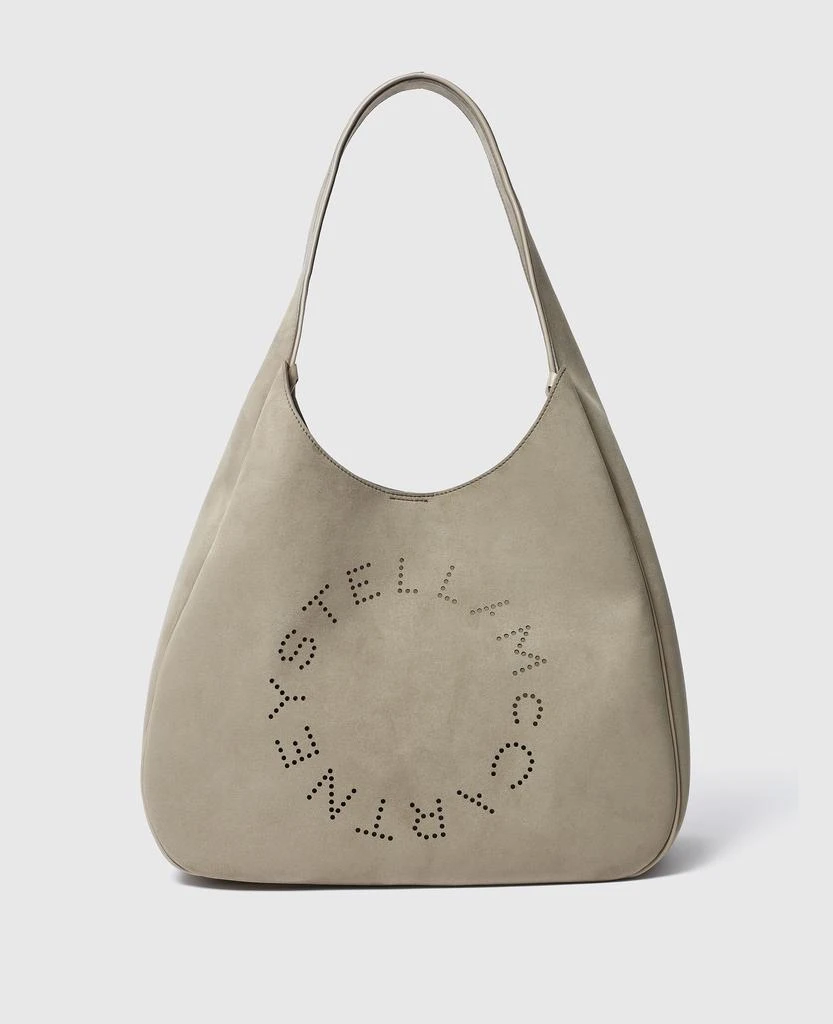 Stella McCartney Stella McCartney - Logo Slouchy Large Hobo Bag, Woman, Khaki 1