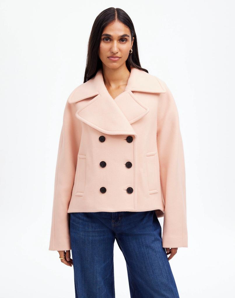 Madewell Oversized-Collar Short Peacoat