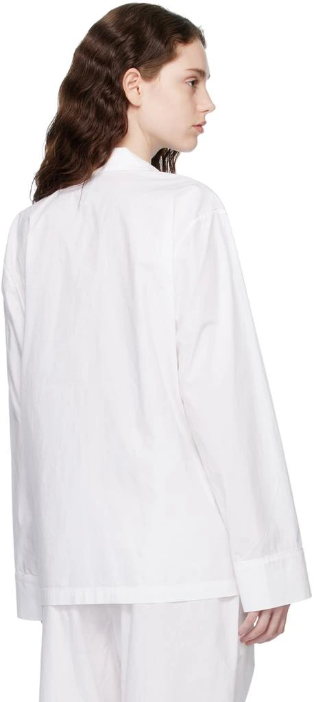 SKIMS White Poplin Sleep Cotton Button Up Shirt 3