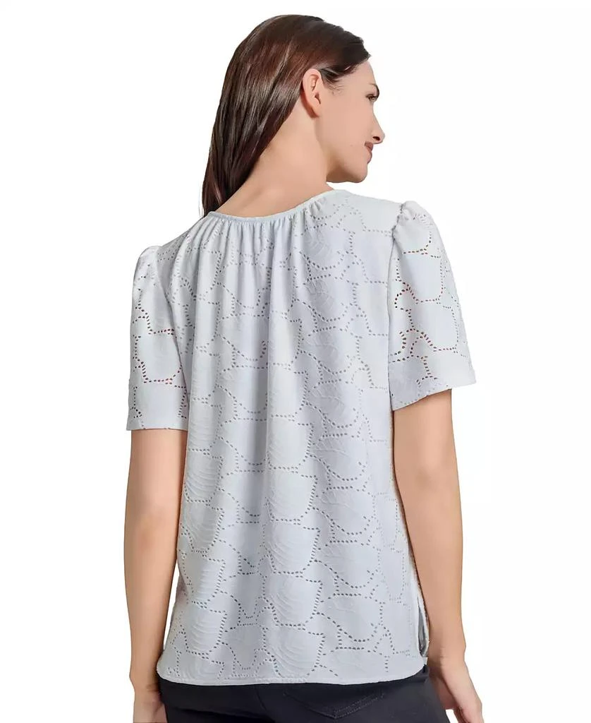 JONES NEW YORK Petite Short-Sleeve Knit Eyelet Top 3