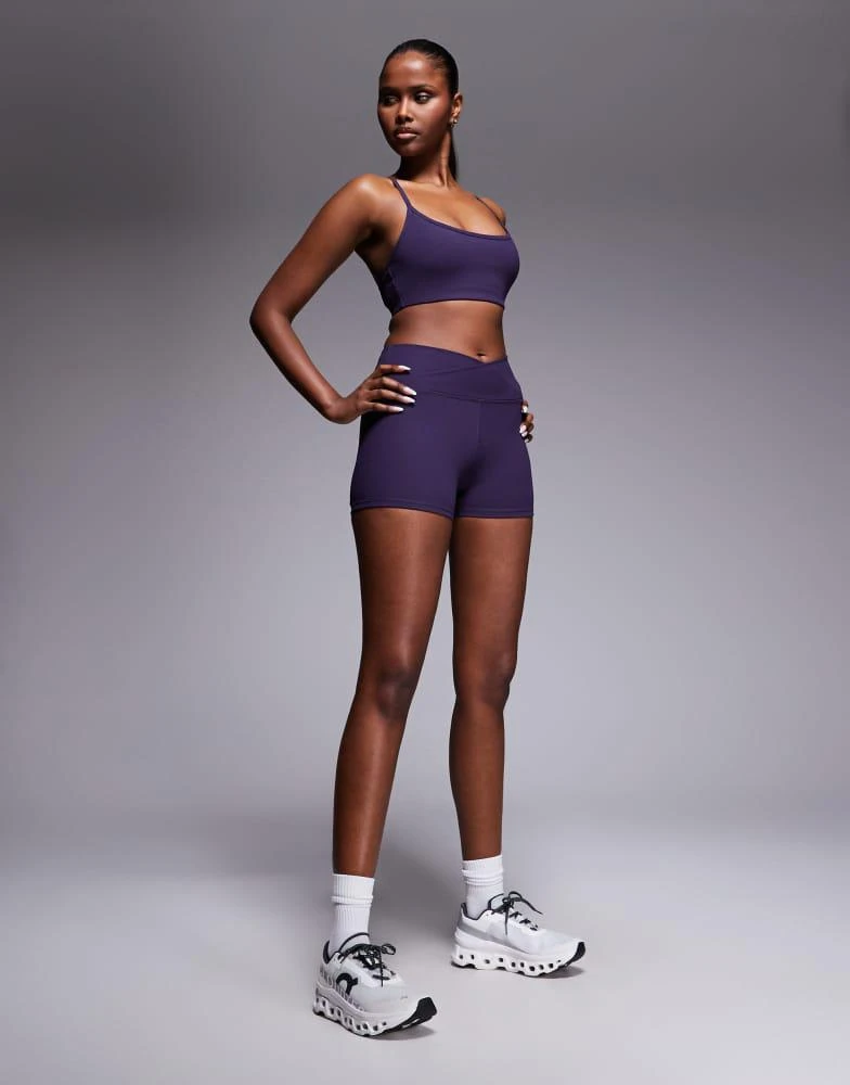 4505 4505 micro rib wrap waist 3 inch booty short in grape 2