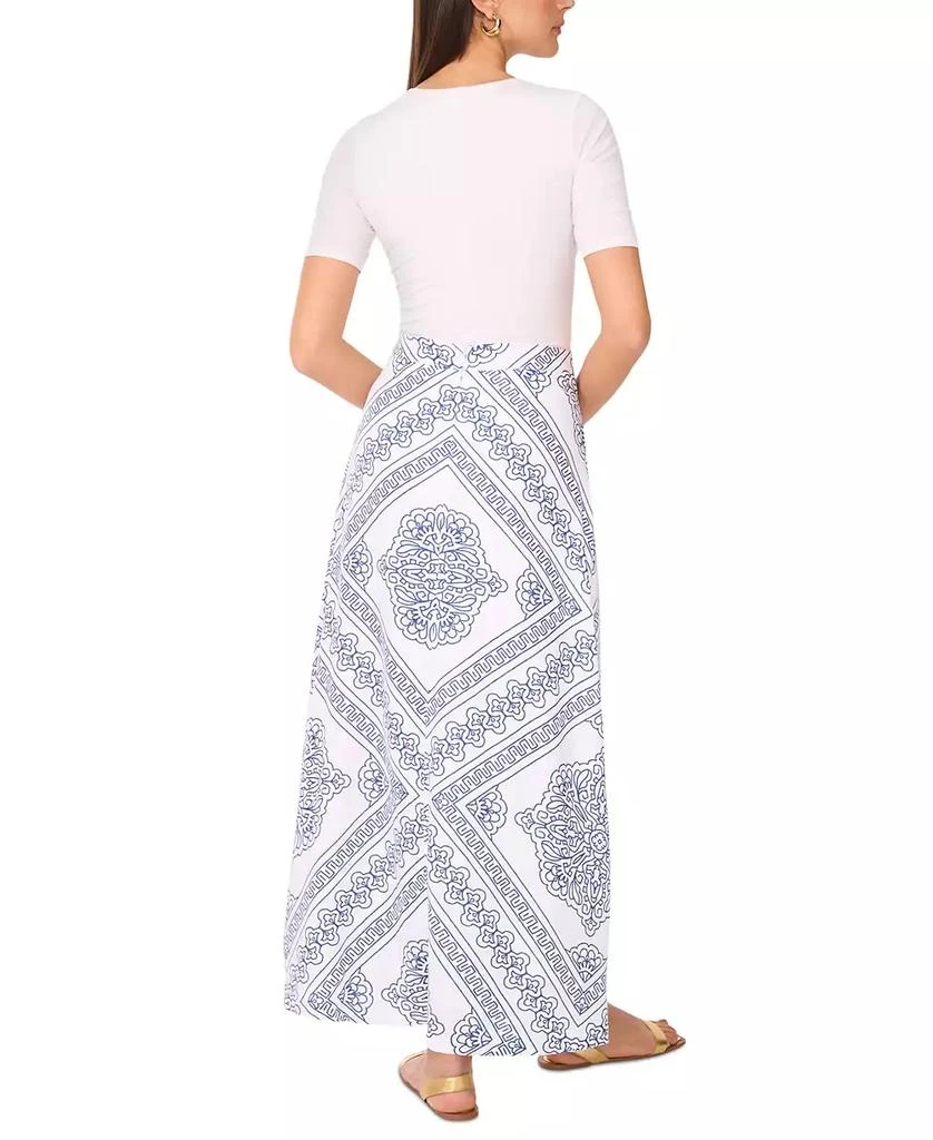 Vince Camuto Women's Linen-Blend A-Line Printed Maxi Skirt 4