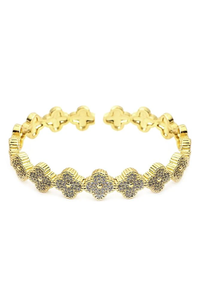 Panacea Pavé Crystal Clover Cuff Bracelet