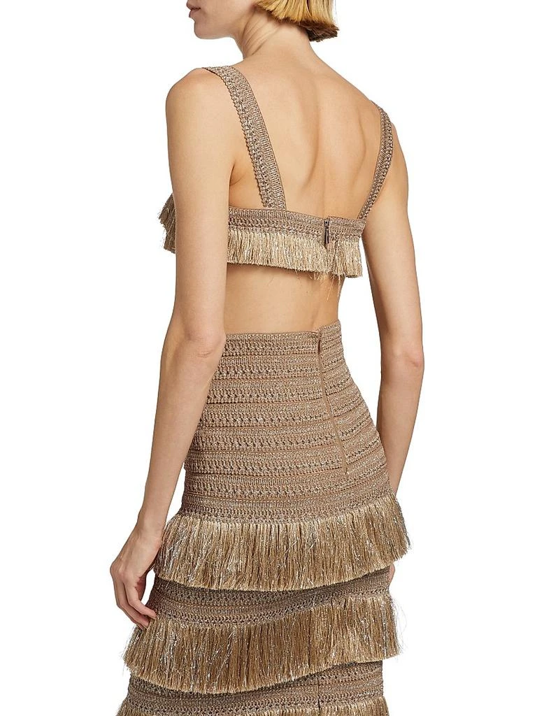 PatBO Metallic Fringe Bra Top 5