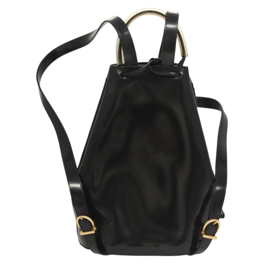 Salvatore Ferragamo Vintage Gancini Backpack Patent Leather Patent_Leather Backpack Bag (Pre-Owned)