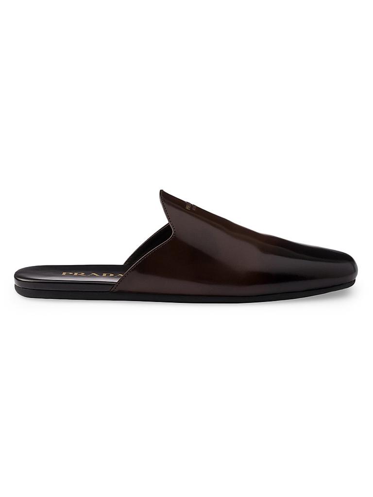 Prada Evolve shearling-lined suede platform mules - Slippers