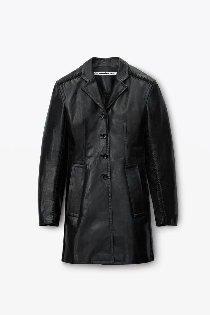 Alexander Wang Leather Coat With Crochet Seams 2