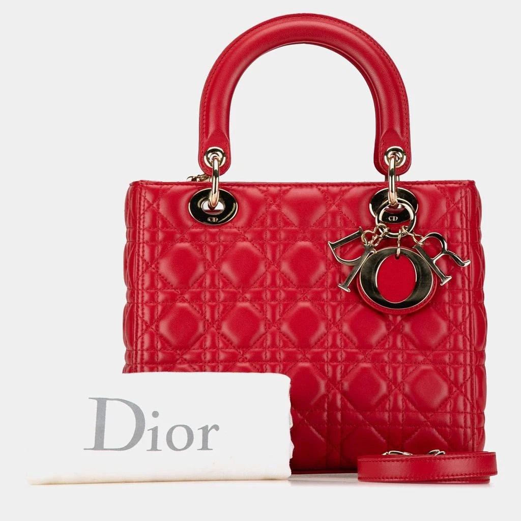 Dior Dior Red Medium Lambskin Cannage Lady Dior 8