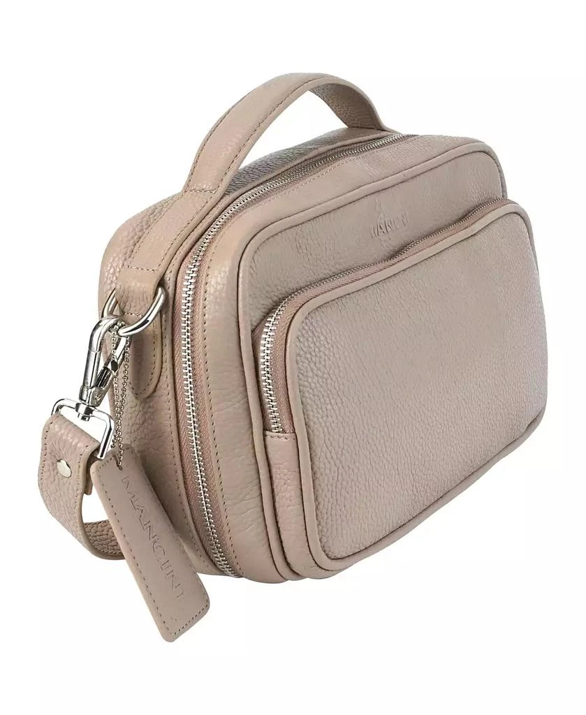 Mancini Leather Goods Pebbled Collection Julianna Leather Crossbody Satchel Bag 3