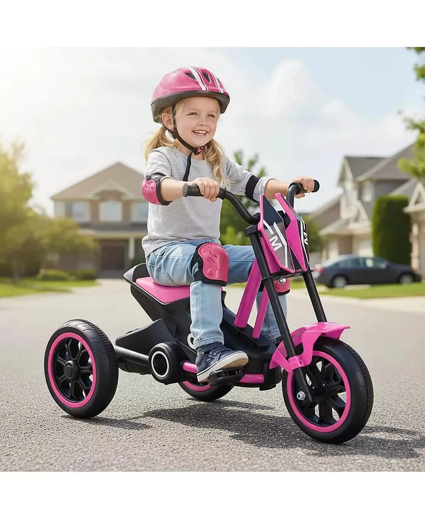 Mecale Kids Tricycle 3-Wheel Toddler Bike with Foot Pedals Forward Backward-Pink 8