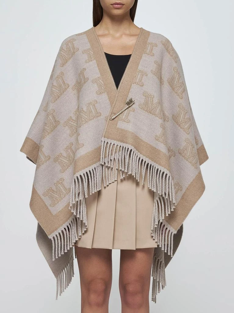 Max Mara Frine Safety-pin Wool Poncho 3