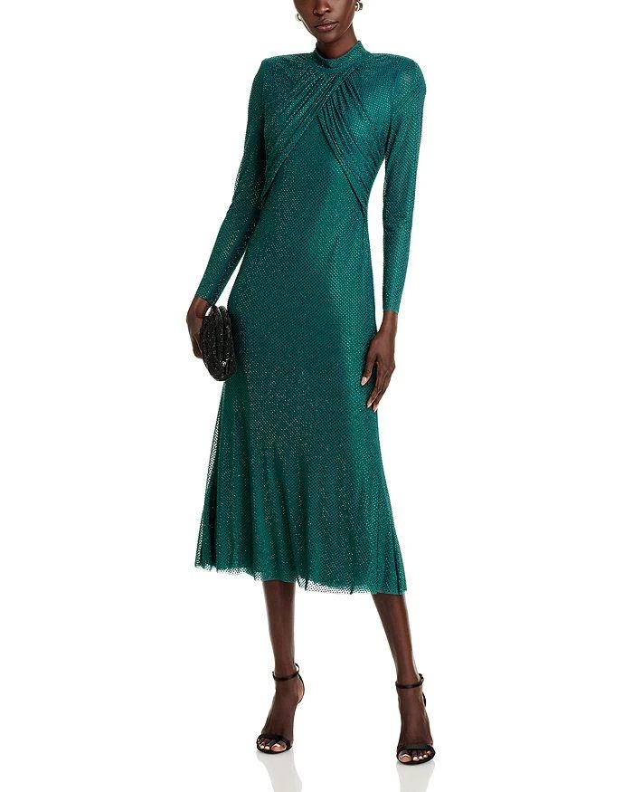Self Portrait Rhinestone Mesh Midi Dress 3