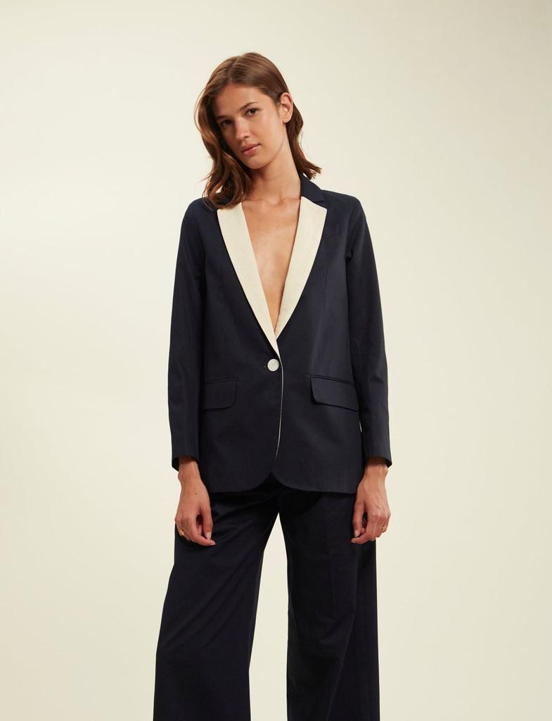 INES DE LA FRESSANGE Bruna navy blue jacket