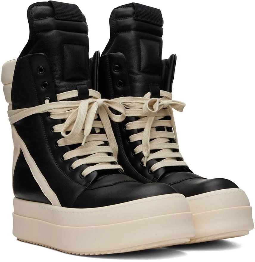 Rick Owens Black & Off-White Porterville Mega Geobasket Sneakers 4