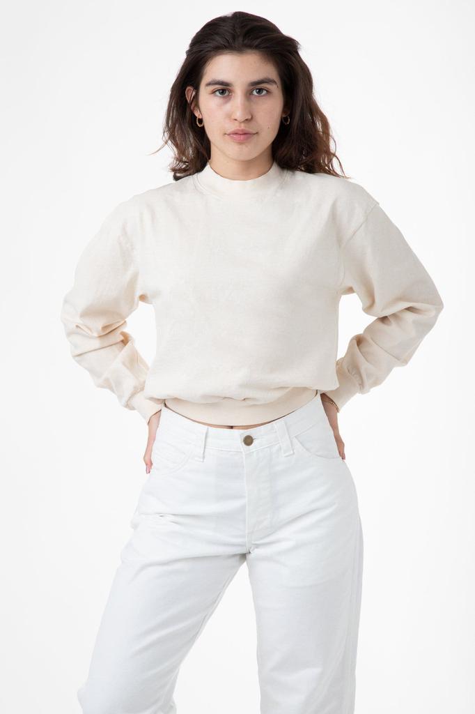 Los Angeles Apparel 1804GD - Long Sleeve Garment Dye Cropped Mockneck