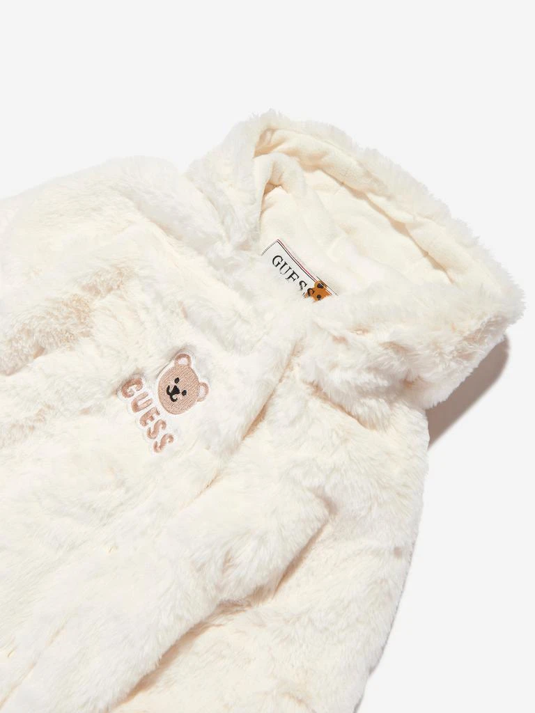 GUESS Guess Baby Faux Fur Snowsuit in Ivory 4