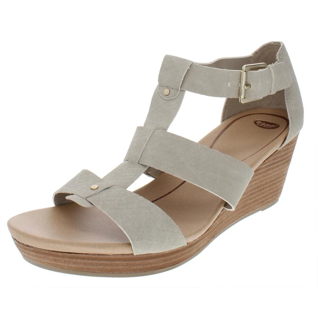 Dr. Scholl's Shoes Barton Womens Faux Leather Snake Print Wedge Sandals 1
