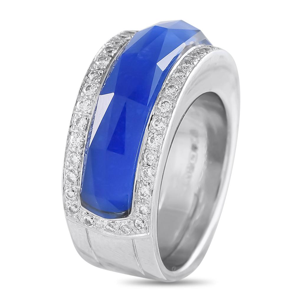 Stephen Webster 18K White Gold 0.30ct Diamond and Crystal Haze Lapis Ring SW33-032725