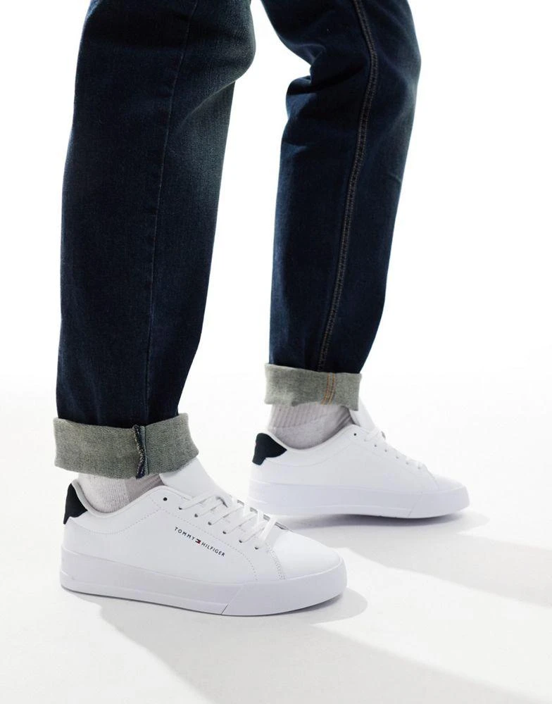 Tommy Hilfiger Tommy Hilfiger leather court trainers in white 1