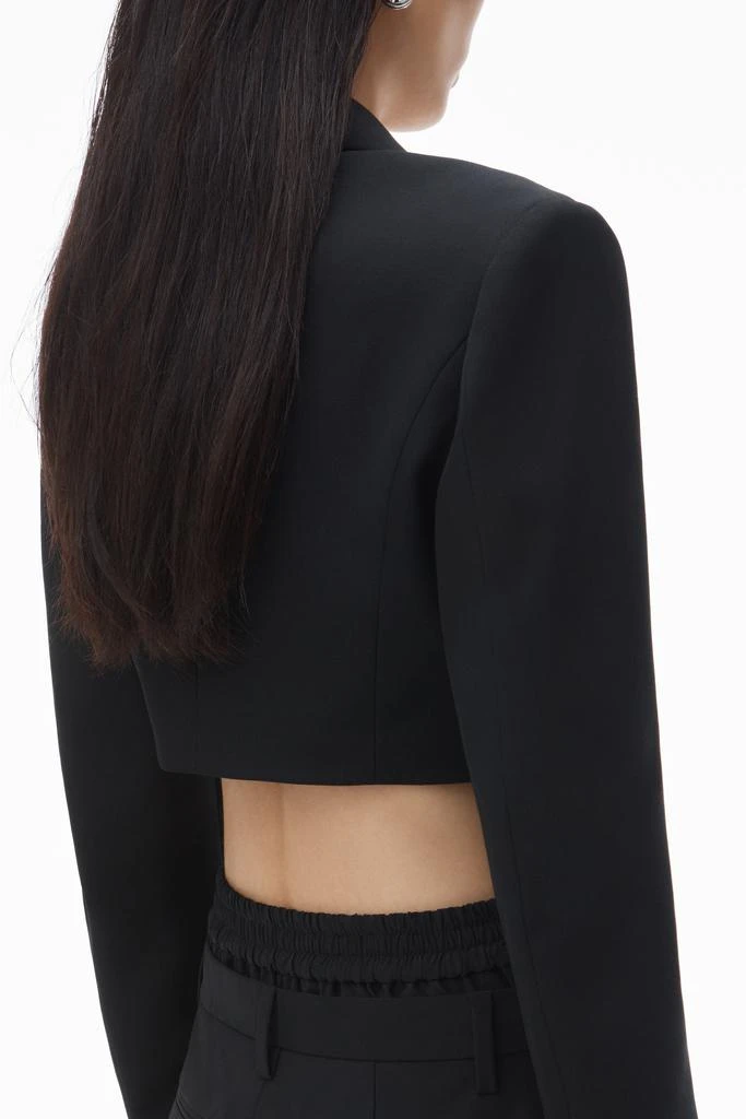 Alexander Wang cropped tuxedo blazer in wool tailoring 6