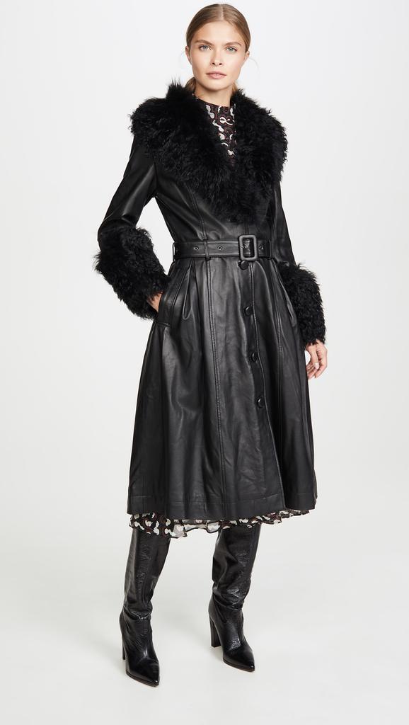 Saks Potts Foxy Shearling Trench Coat