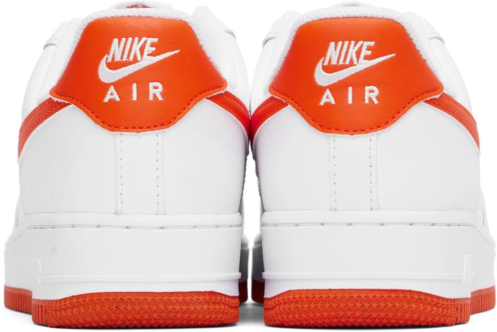 NIKE White & Orange Air Force 1 '07 Sneakers 2