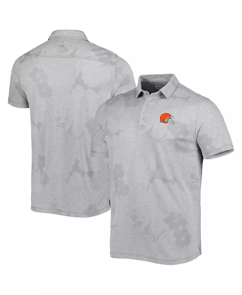 Tommy Bahama Men's Gray Cleveland Browns Miramar Blooms Polo Shirt 1