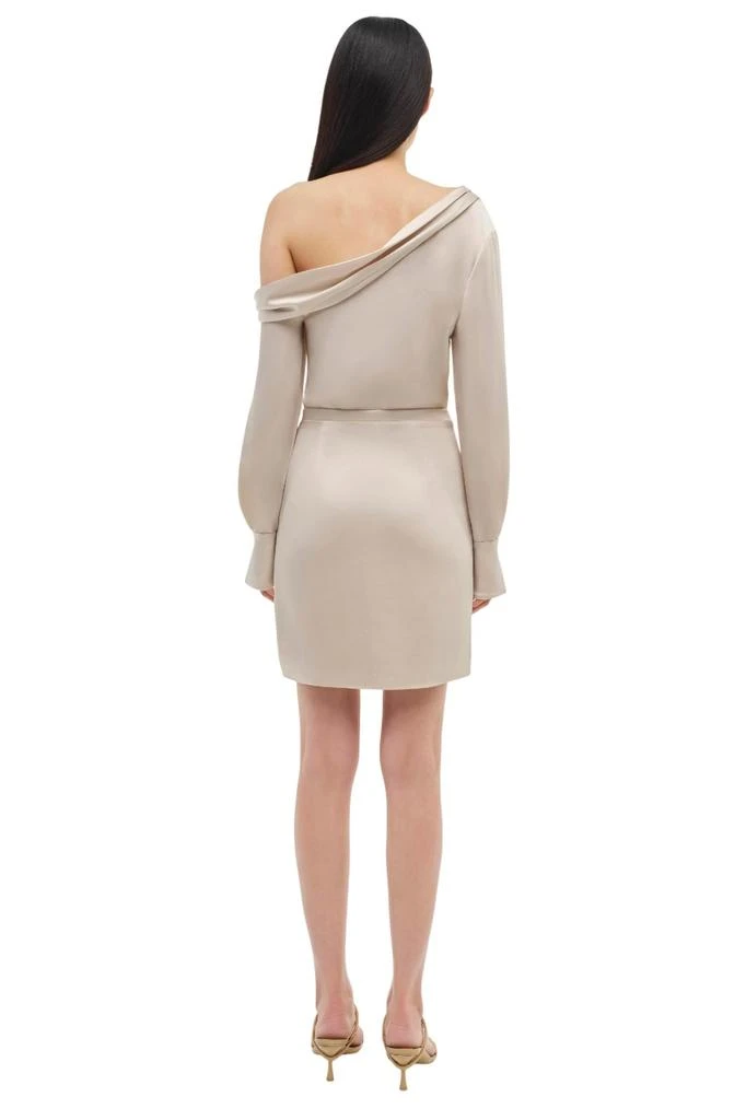 Jonathan Simkhai Cameron One Shoulder Mini Dress In Champagne 3