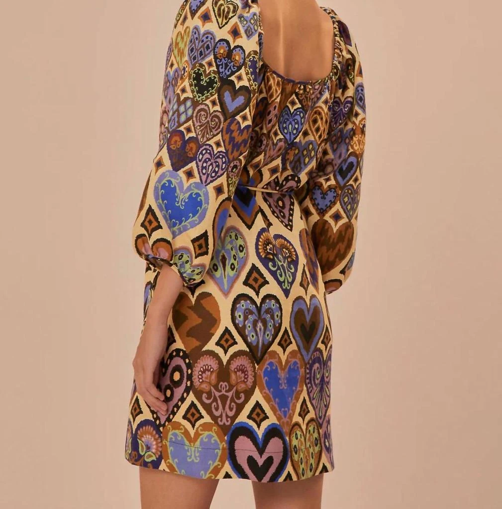 Farm Rio Farm Rio - Hearts Ikat Mini Dress 2