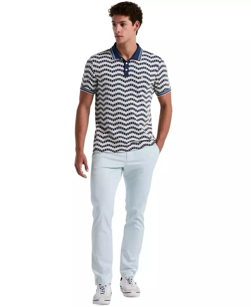 Original Penguin Men's Slim Fit Short Sleeve Zig Zag Textured Polo Shirt 4