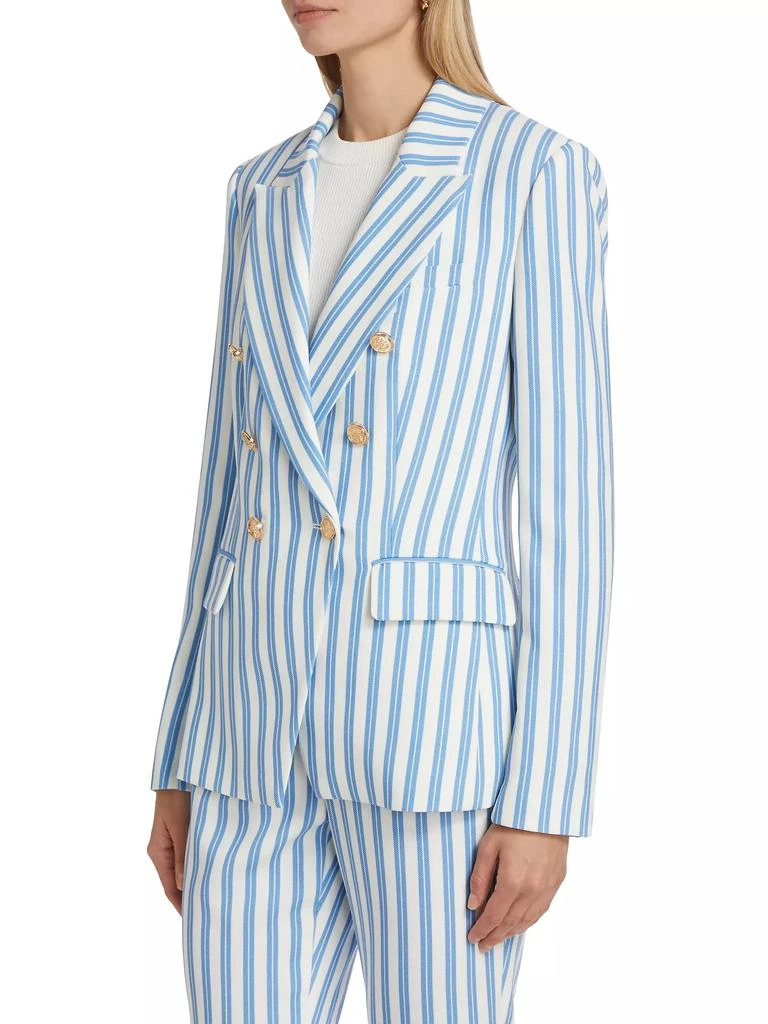 Toccin Kylie Striped Double-Breasted Cutaway Blazer 4