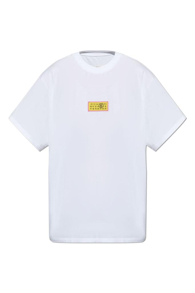 Tシャツ・カットソー (W) MM6 Maison Margiela Glow In The Dark T-shirt Black Maison Margiela Glow-In-The-Dark Logo Cotton T-Shirt In