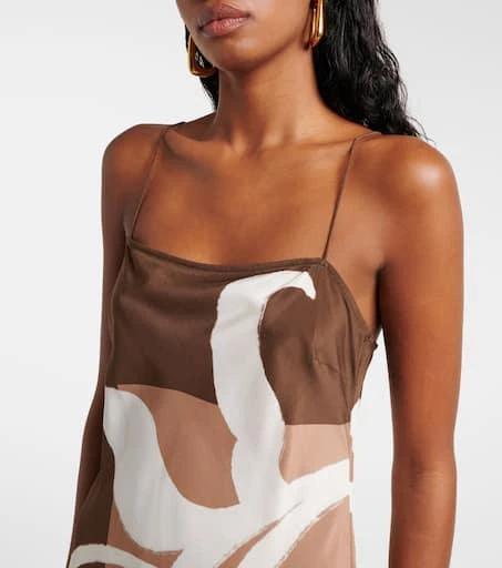 SIR. Floral printed silk satin maxi dress 4