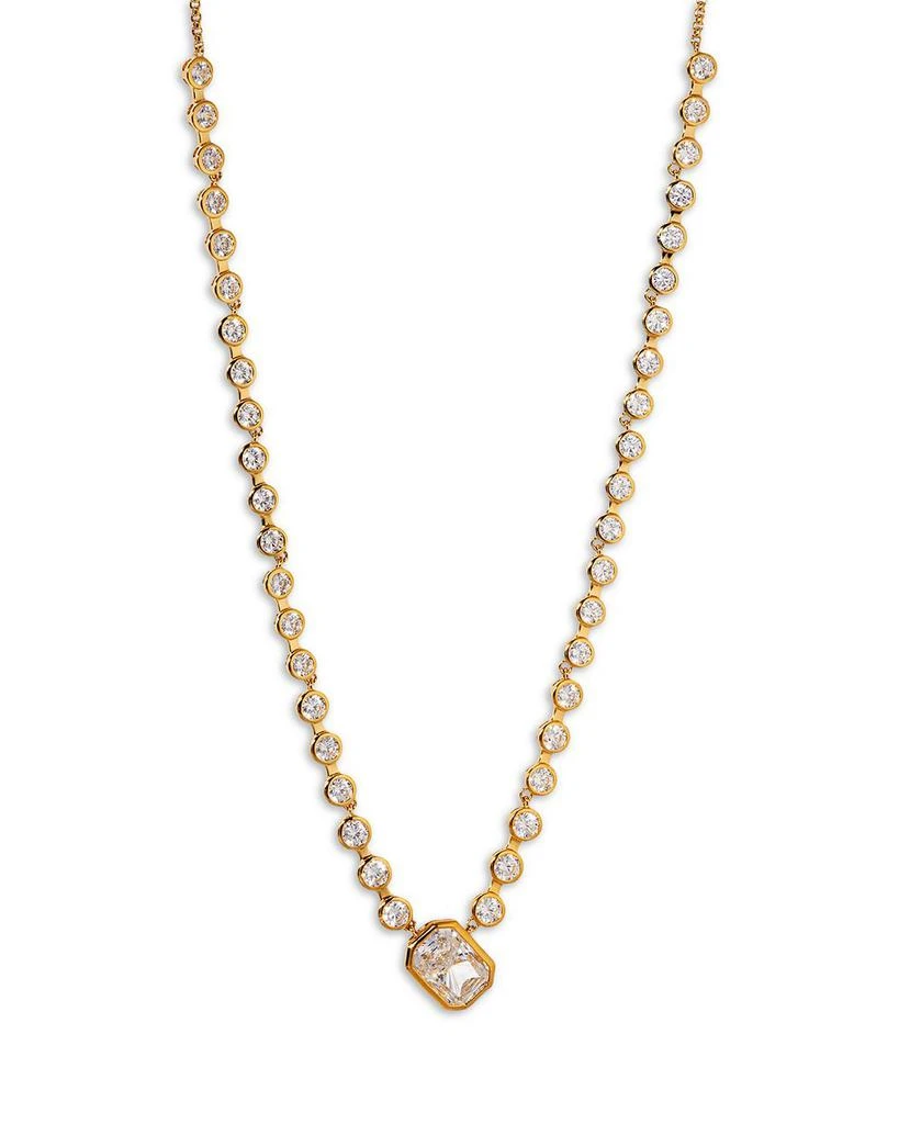 Nadri Bklyn Cubic Zirconia Bezel Collar Necklace, 16"-18" 1