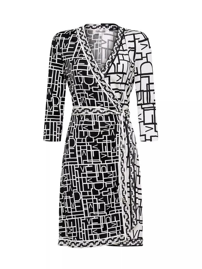 Diane von Furstenberg Hera Logo &amp; Chain-Link Mini Wrap Dress 1